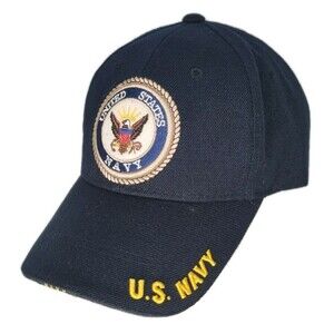 VTG United States Navy Hat Cap Relaxed Strapback Blue‎ Adjustable Embroidered